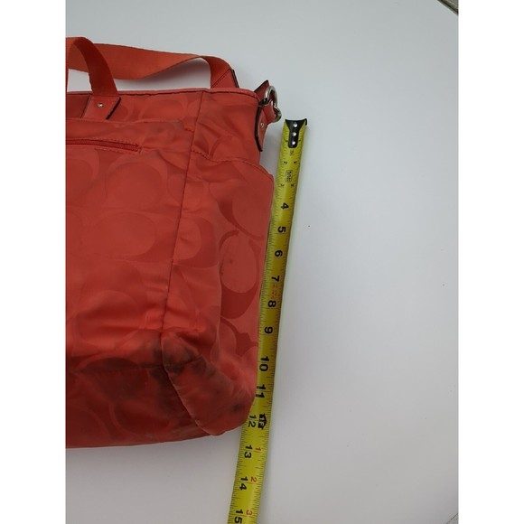 COACH Signature C Convertible‎ Nylon Diaper Bag Baby Tote M1361-F77577 Coral VTG - Picture 14 of 16